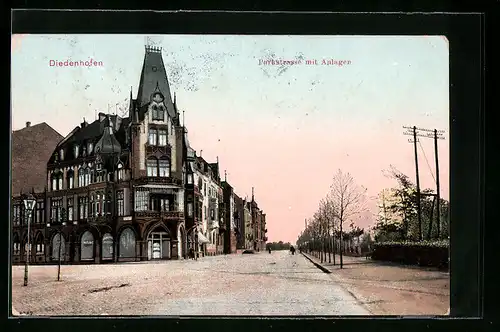 AK Diedenhofen, Parkstrasse mit Anlagen