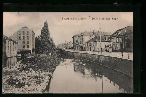 AK Saarburg i. Lothr., Partie an der Saar