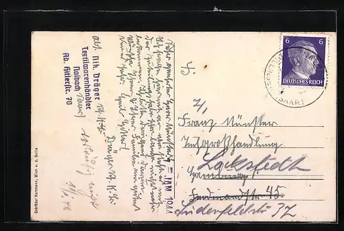 AK Monhofen in Lothr., Strassenpartie mit Bewohnern