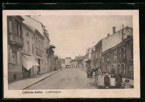 AK Château-Salins, Kinder auf der Solvay-Strasse