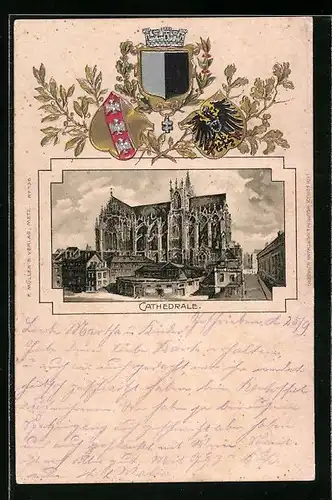Präge-AK Metz, Cathedrale, Wappen