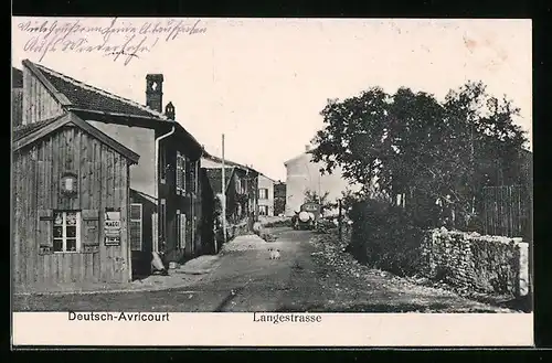 AK Deutsch-Avricourt, Blick in die Langestrasse