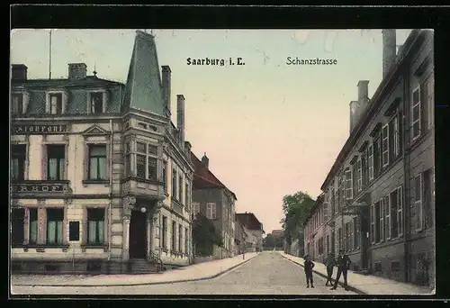 AK Saarburg i. L., Schanzstrasse mit Restaurant