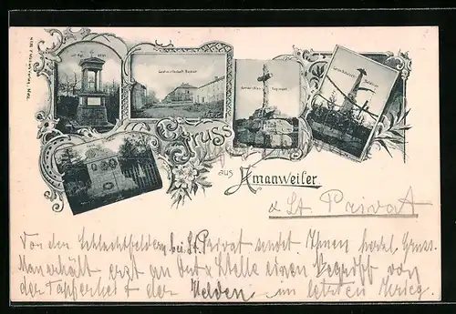 AK Amanweiler, Gasthaus Becker, Garde-Schützen-Bataillon, Infanterie-Regiment No. 84