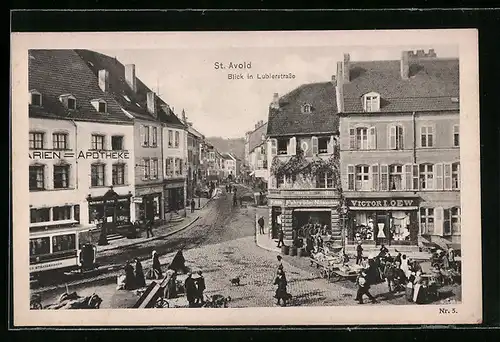 AK St. Avold, Blick in Lubierstrasse aus der Vogelschau