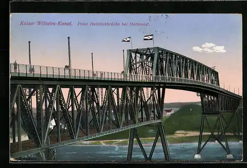 AK Kiel-Holtenau, Prinz Heinrichbrücke beim Kaiser Wilhelm Kanal