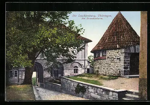 AK Kahla /Thüringen, Die Leuchtenburg, am Brunnenturm
