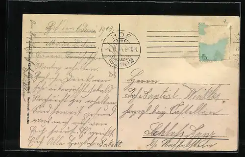 AK Hof i. B., Panorama mit Kirche