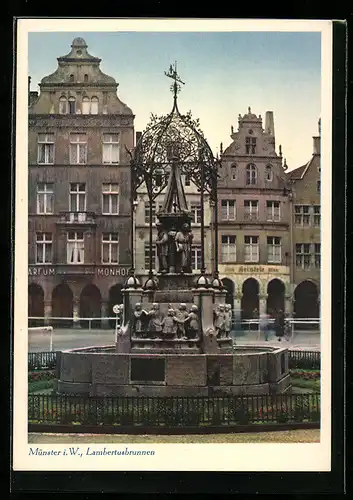 AK Münster /Westf., Am Lambertusbrunnen