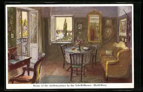 Künstler-AK Heidelberg, Karl-Heinz-Zimmer im Scheffelhaus
