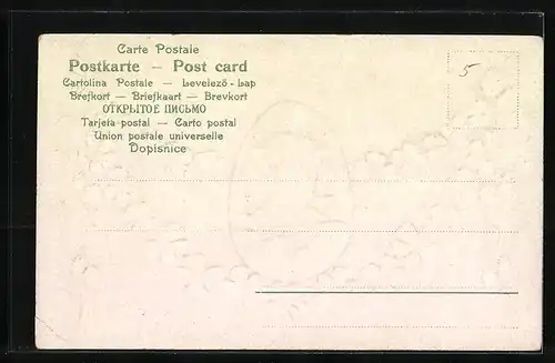 AK Osterengel mit Kleeblatt-Ranken