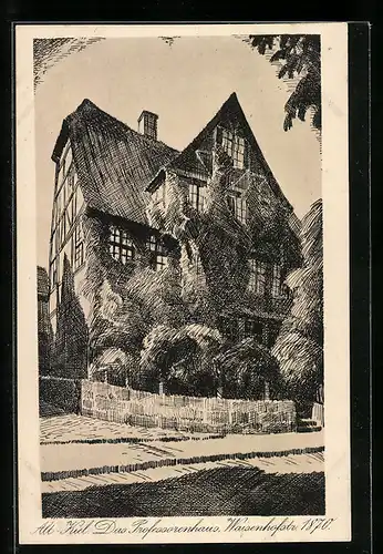 Künstler-AK Kiel, Das Professorenhaus, Waisenhofstrasse 1870