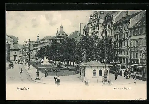 AK München, Promenadeplatz aus der Vogelschau