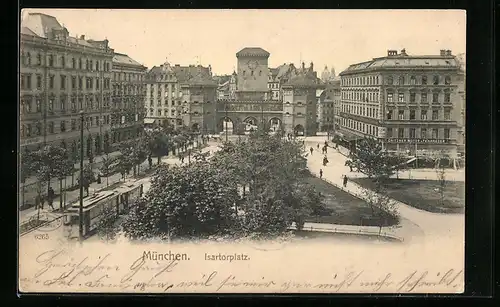 AK München, Isartorplatz mit Strassenbahn