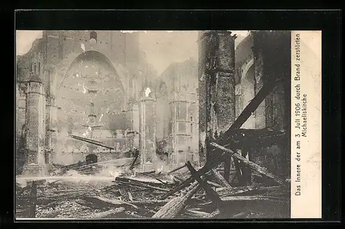 AK Hamburg-Neustadt, Inneres der am 3.7.1906 durch Brand zerstörten Michaeliskirche