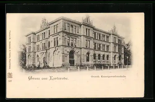 AK Karlsruhe, Grossherzogliche Kunstgewerbeschule