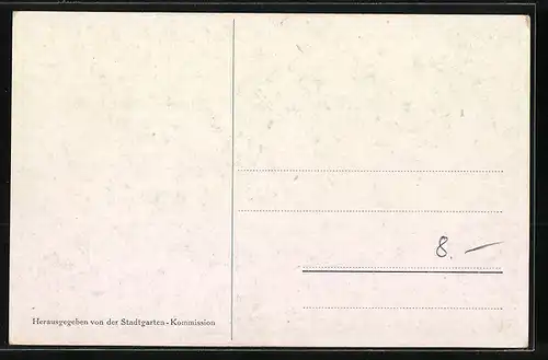 Künstler-AK Karlsruhe, Stadtgarten, am Rosengartenbrunnen