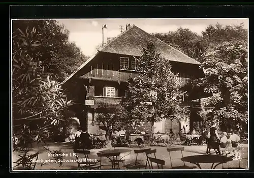 AK Karlsruhe i. B., Stadtgarten, Gaststätte Schwarzwaldhaus