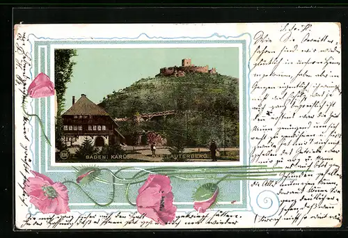 Passepartout-Lithographie Karlsruhe, Der Lauterberg, Mohnblumen