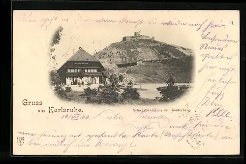 AK Karlsruhe, Gasthof Schwarzwaldhaus und Lauterberg