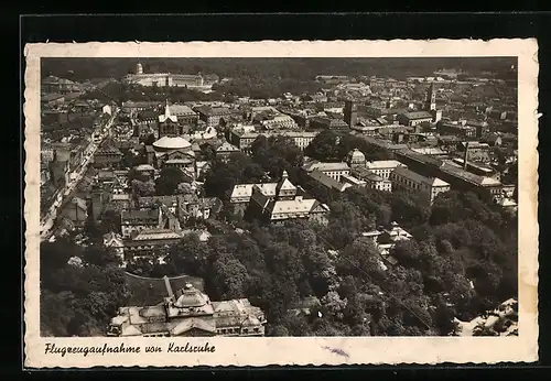 AK Karlsruhe, Teilansicht, Fliegeraufnahme