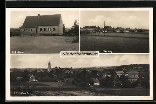 AK Niederbobritzsch, HJ-Heim, Siedlung, Totalansicht