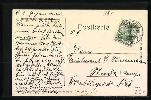 AK Solingen, Solinger Talsperre im Sengbachtal im Geldschein, Passepartout