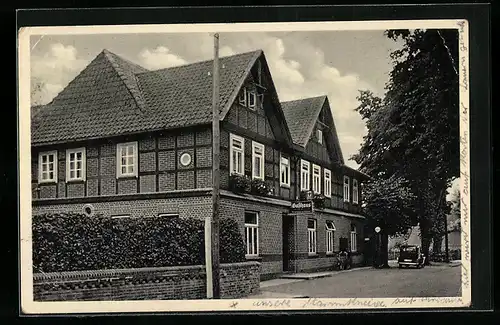 AK Eystrup, Gasthaus Fritz Block mit Strasse