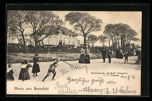 AK Hamburg-Bramfeld, Restaurant Seehof von C. F. Bessler