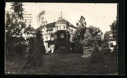 AK Freiburg, Fabrikanten-Villa mit Garten