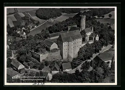 AK Gnandstein, Burg Gnandstein, Fliegeraufnahme