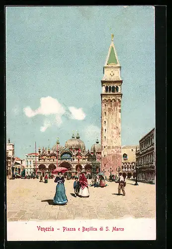 Lithographie Venezia, Piazza e Basilica di San Marco