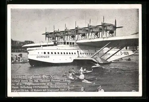 AK Riesenflugboot Dornier Do X, Wasserflugzeug