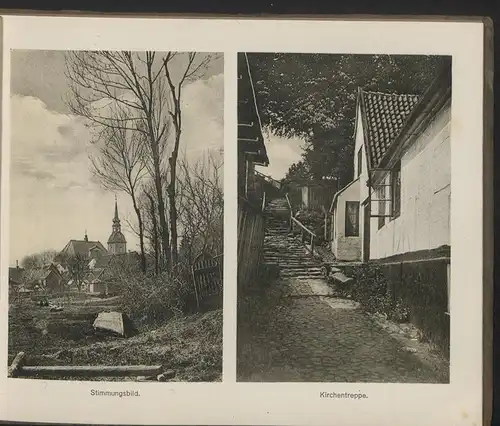 Fotoalbum 20 Lichtdrucke, Ansicht Kappeln / Schlei, Windmühle, Aufnahme aus einem Luftschiff, Wasserturm, Hafen u.a.