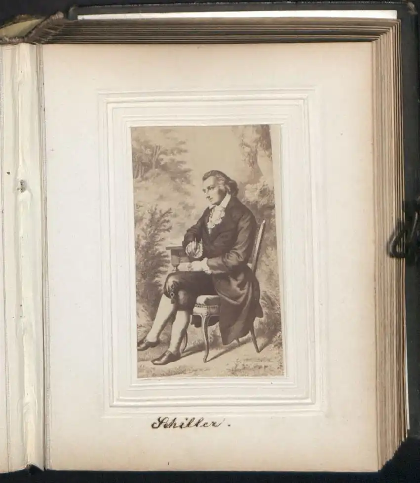 Fotoalbum 30 Portrait-Fotografien berühmte Personen: Humboldt, Heine, Charlotte Kästner, Shakespeare, Dürer, Goethe u.a. 5