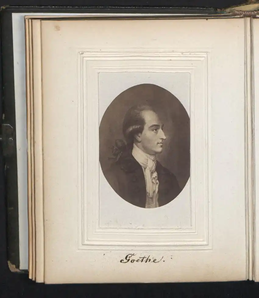 Fotoalbum 30 Portrait-Fotografien berühmte Personen: Humboldt, Heine, Charlotte Kästner, Shakespeare, Dürer, Goethe u.a. 6