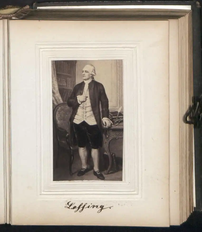 Fotoalbum 30 Portrait-Fotografien berühmte Personen: Humboldt, Heine, Charlotte Kästner, Shakespeare, Dürer, Goethe u.a. 7