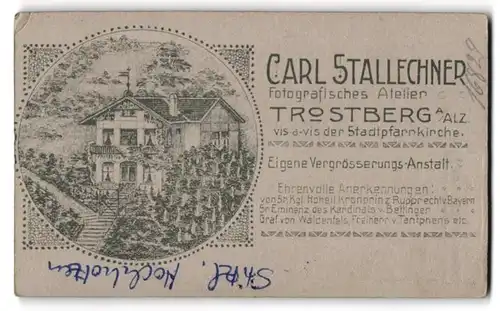 Fotografie Carl Stallechner, Trostberg a. Alz, Ansicht Trostberg a. Alz, Blick nach dem Ateliersgebäude
