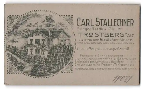 Fotografie Carl Stallechner, Trostberg a. Alz, Stadtpfarrkirche, Ansicht Trostberg a. Alz, Gebäudes des Ateliers