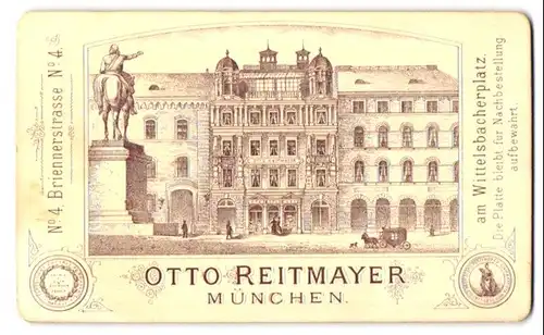 Fotografie Otto Reitmayer, München, Briennerstr. 4, Ansicht München, Wittelsbachplatz mit Blick zum Atelier