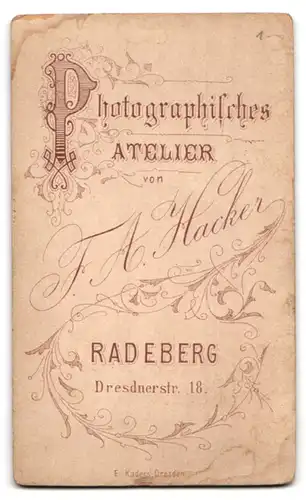 Fotografie F. A. Hacker, Radeberg, Dresdnerstr. 18, Junge Dame mit Kragenbrosche