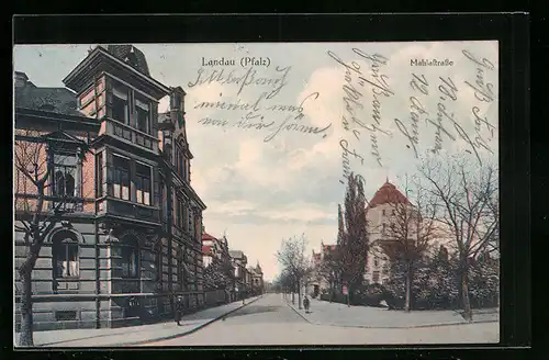 AK Landau / Pfalz, Mahlastrasse mit Bäumen