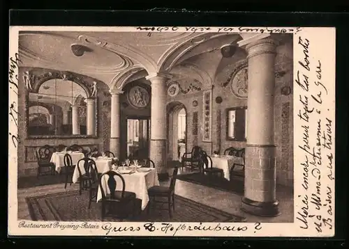 AK München, Restaurant Preysing-Palais - Majolika-Saal