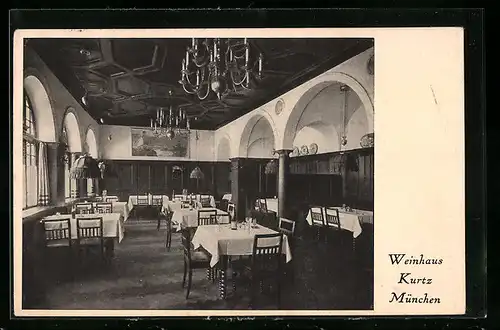 AK München, Weinhaus Kurtz, Inh.: Fritz Heilmann Wwe., Augustinerstrasse 1