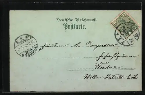 Lithographie Hamburg, Totalansicht mit Nicolai-Kirche