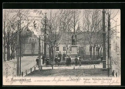 AK Reinickendorf, Schule und Kaiser Wilhelm-Denkmal