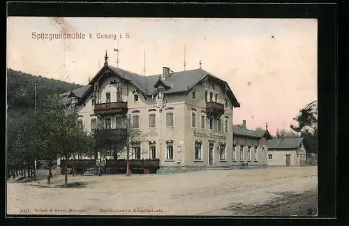 AK Coswig i. S., Restaurant zur Spitzgrundmühle