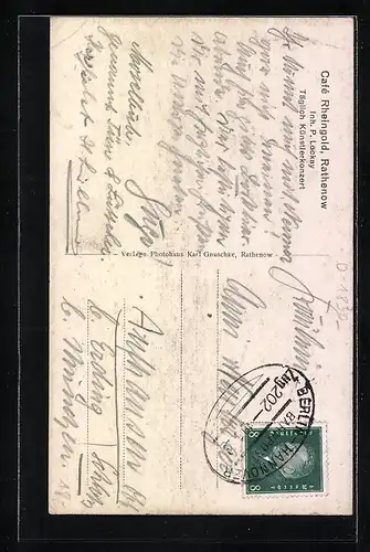 AK Rathenow, Café Rheingold, Innenansicht