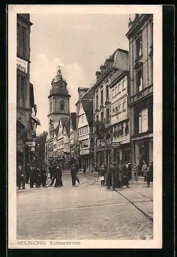 AK Heilbronn, Sülmerstrasse mit Passanten