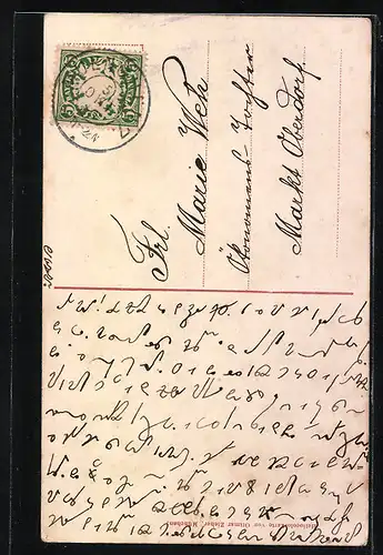 AK München, Generalansicht mit Frauenkirche, Münchner Kindl mit Bierkrug